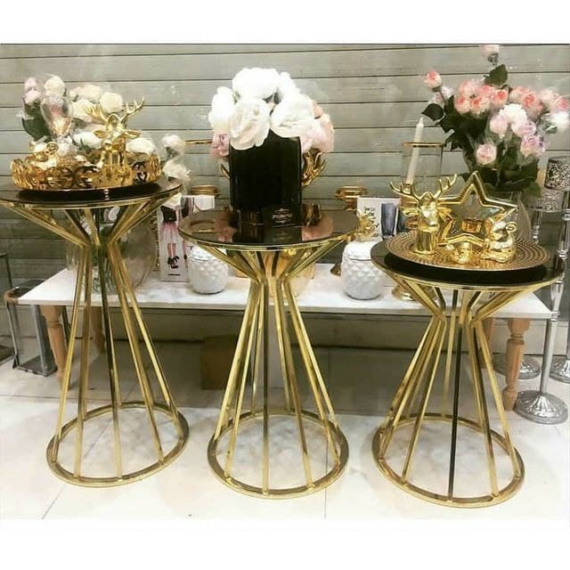 میز استیل طلایی